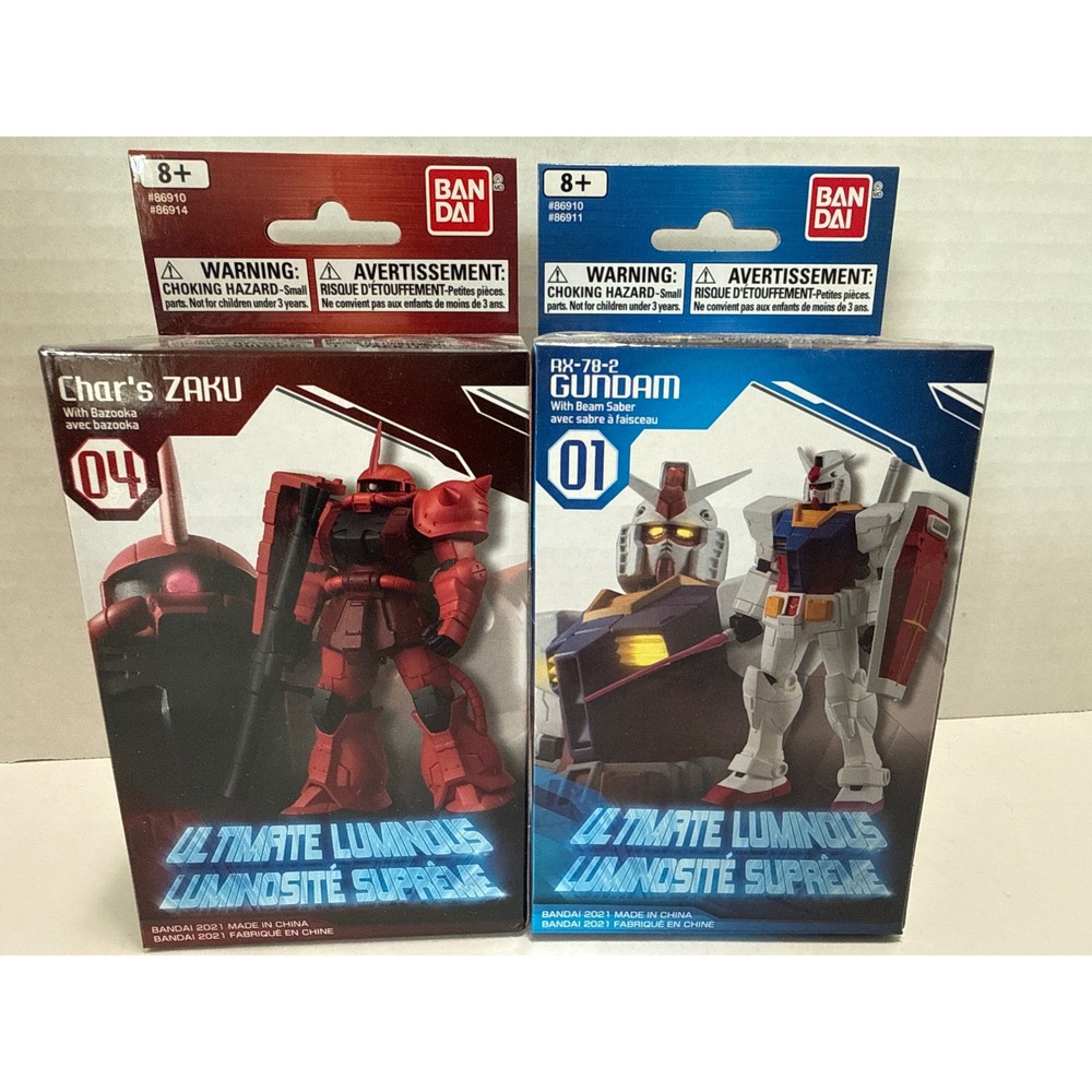 Bandai Ultimate Luminous Gundam RX-78-2 & Char's Zaku 01 04 LED Figure Set
